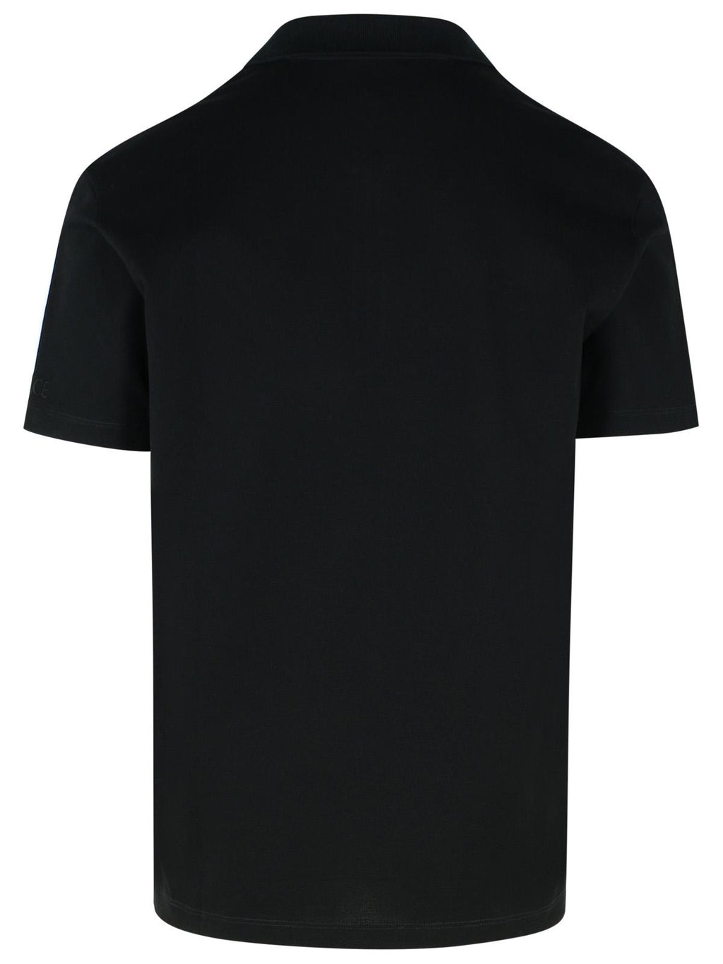 Versace Black Cotton Polo Shirt Men