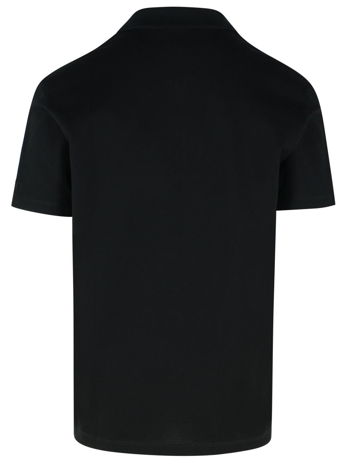Versace Black Cotton Polo Shirt Men