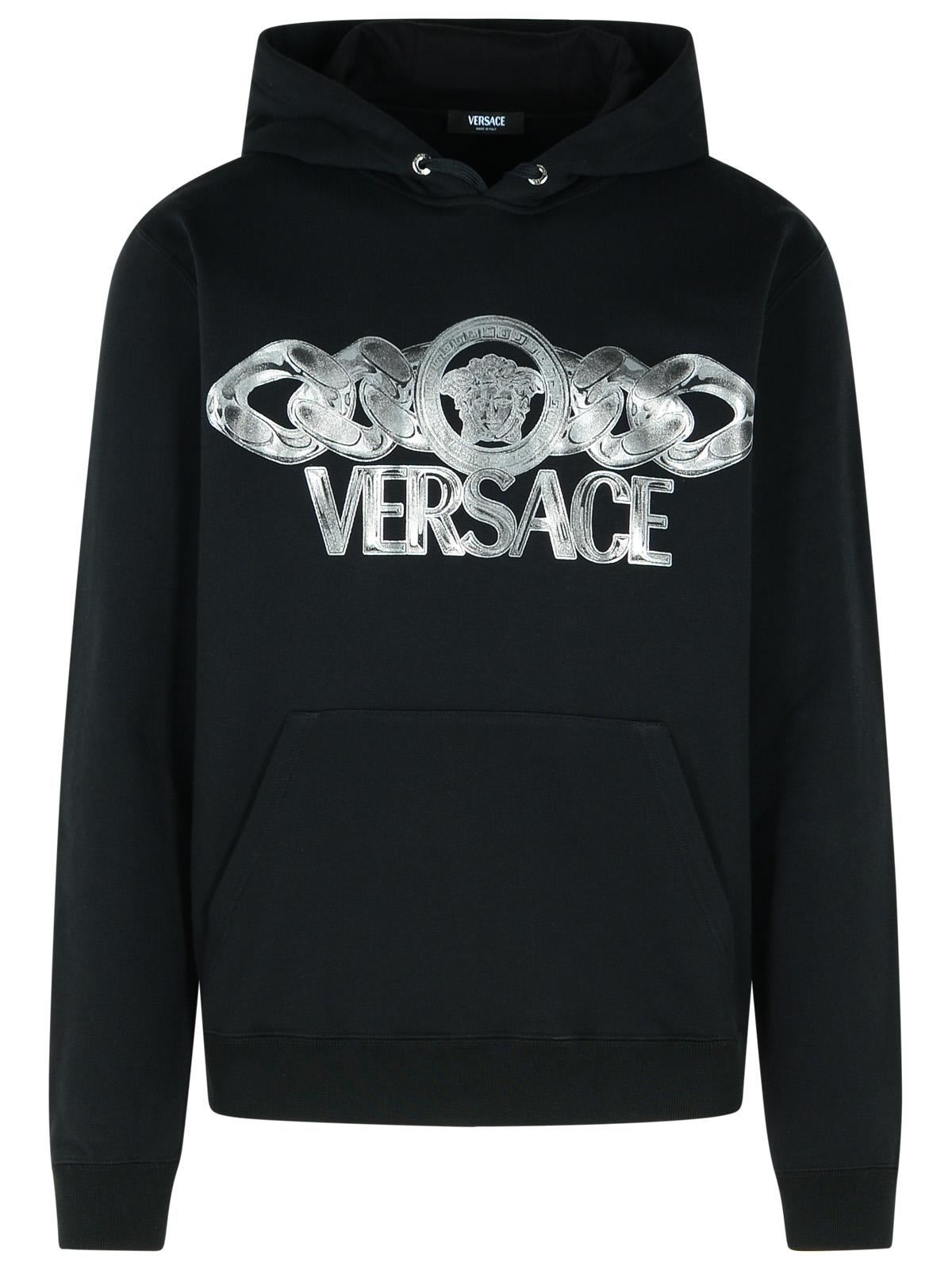 Versace Black Cotton Sweatshirt Men