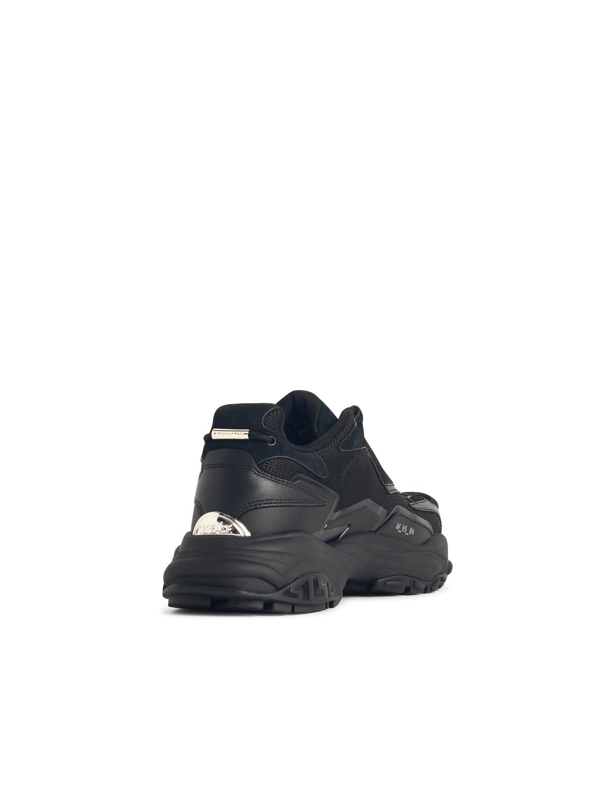 Versace 'Mercury' Black Leather Blend Sneakers Men