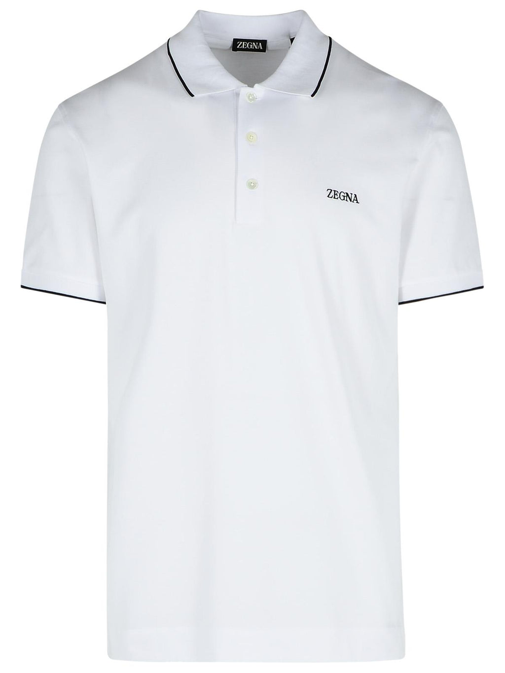 Zegna White Cotton Polo Shirt Men