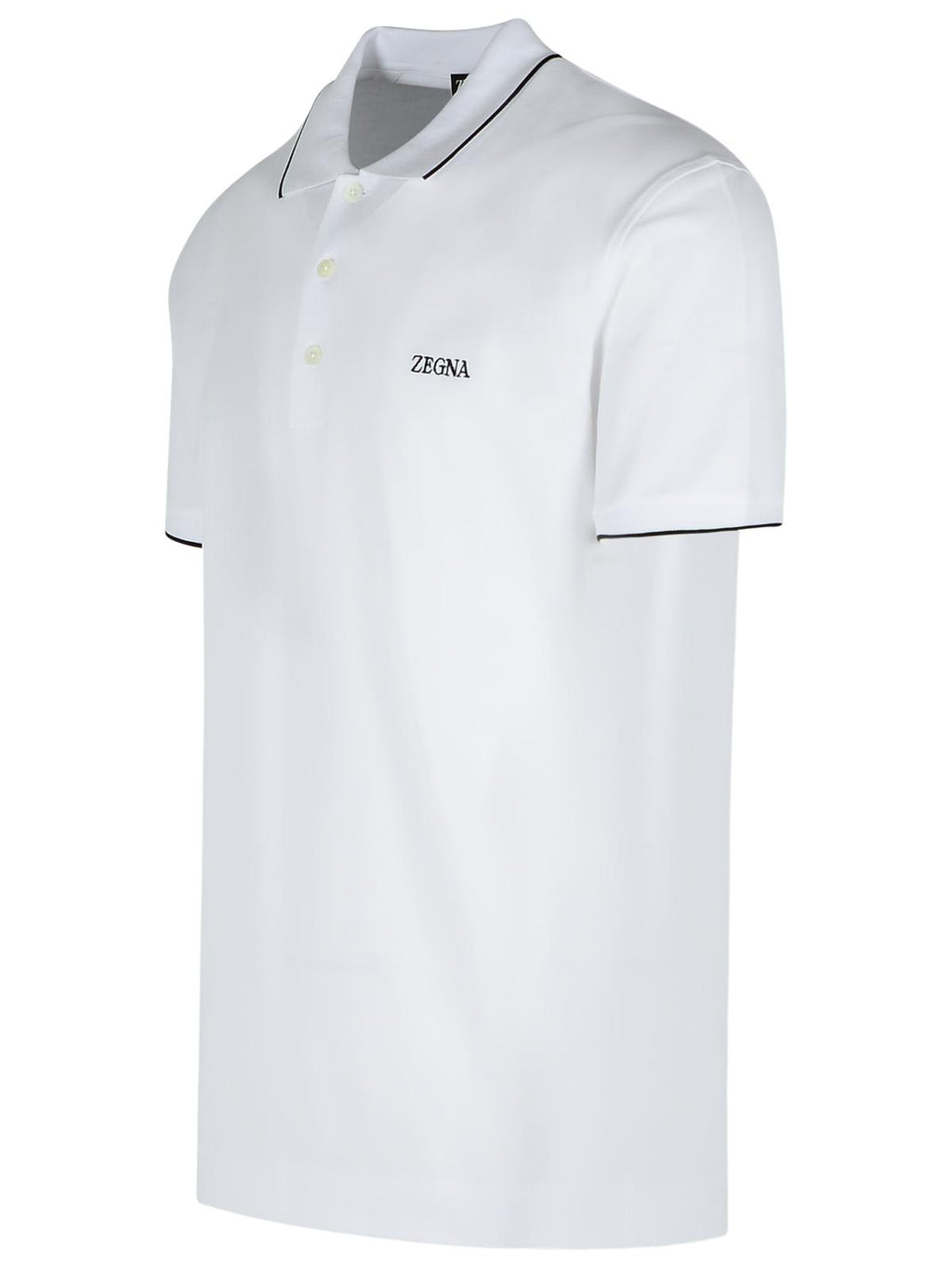 Zegna White Cotton Polo Shirt Men