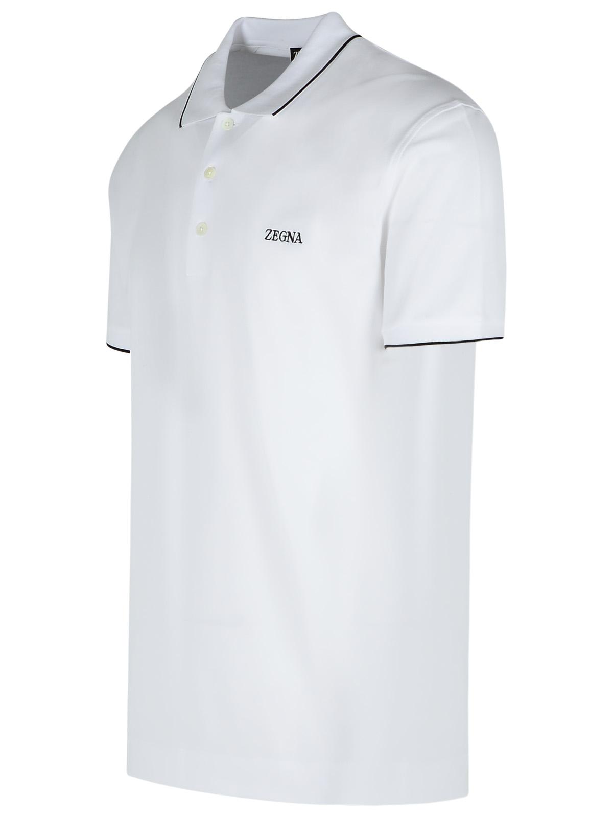 Zegna White Cotton Polo Shirt Men