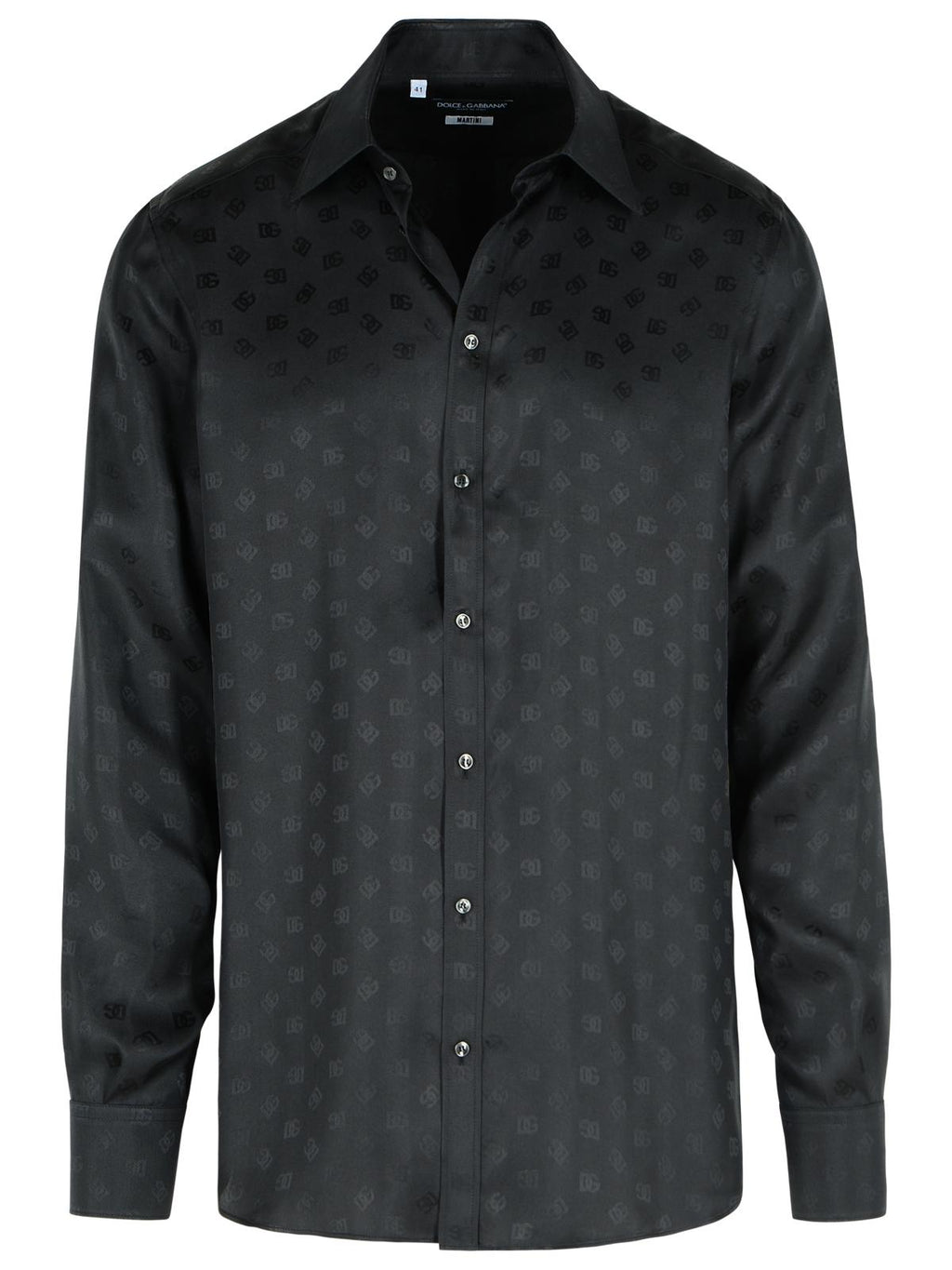 Dolce & Gabbana 'Monoram' Black Silk Shirt Men