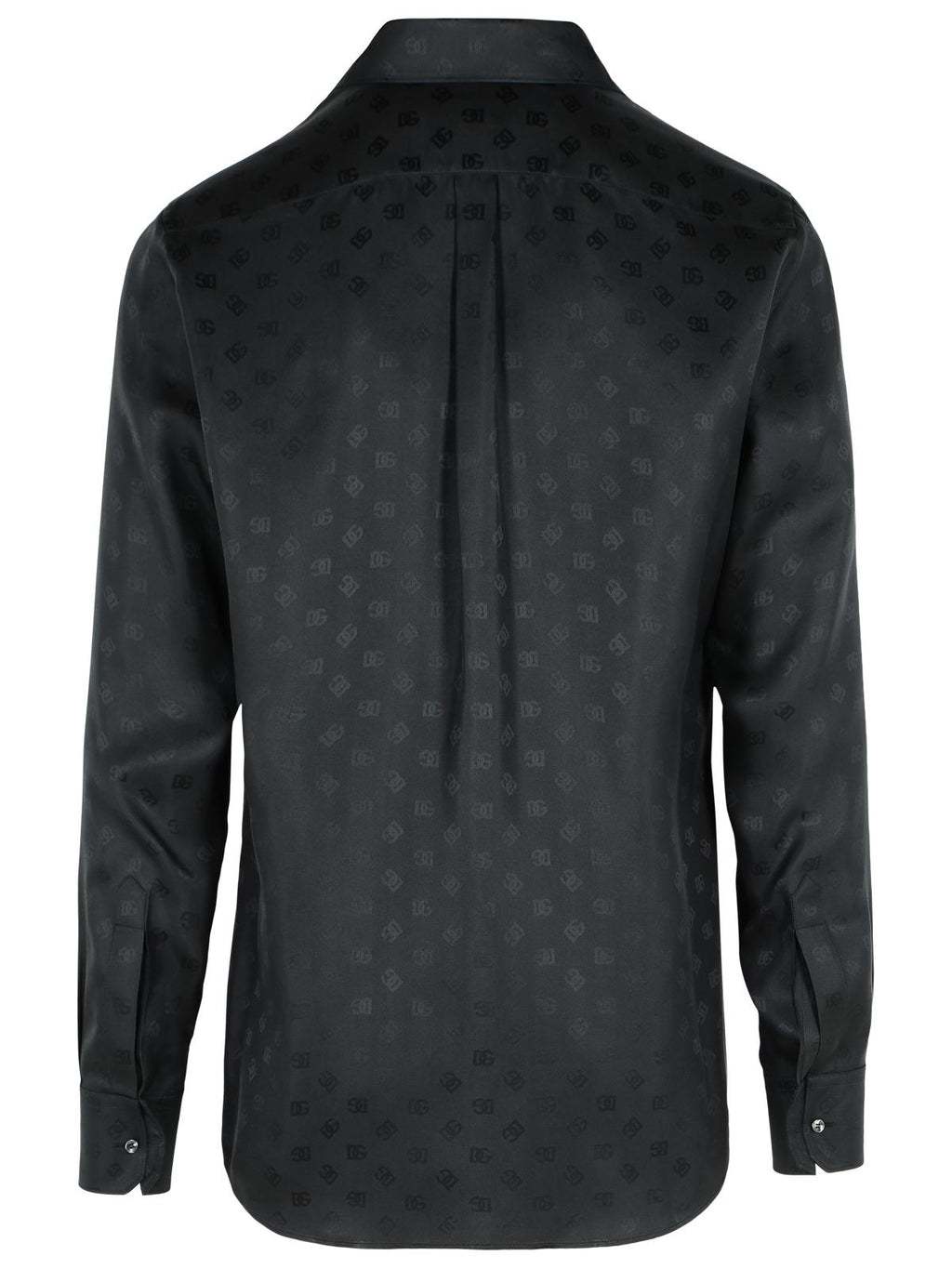 Dolce & Gabbana 'Monoram' Black Silk Shirt Men