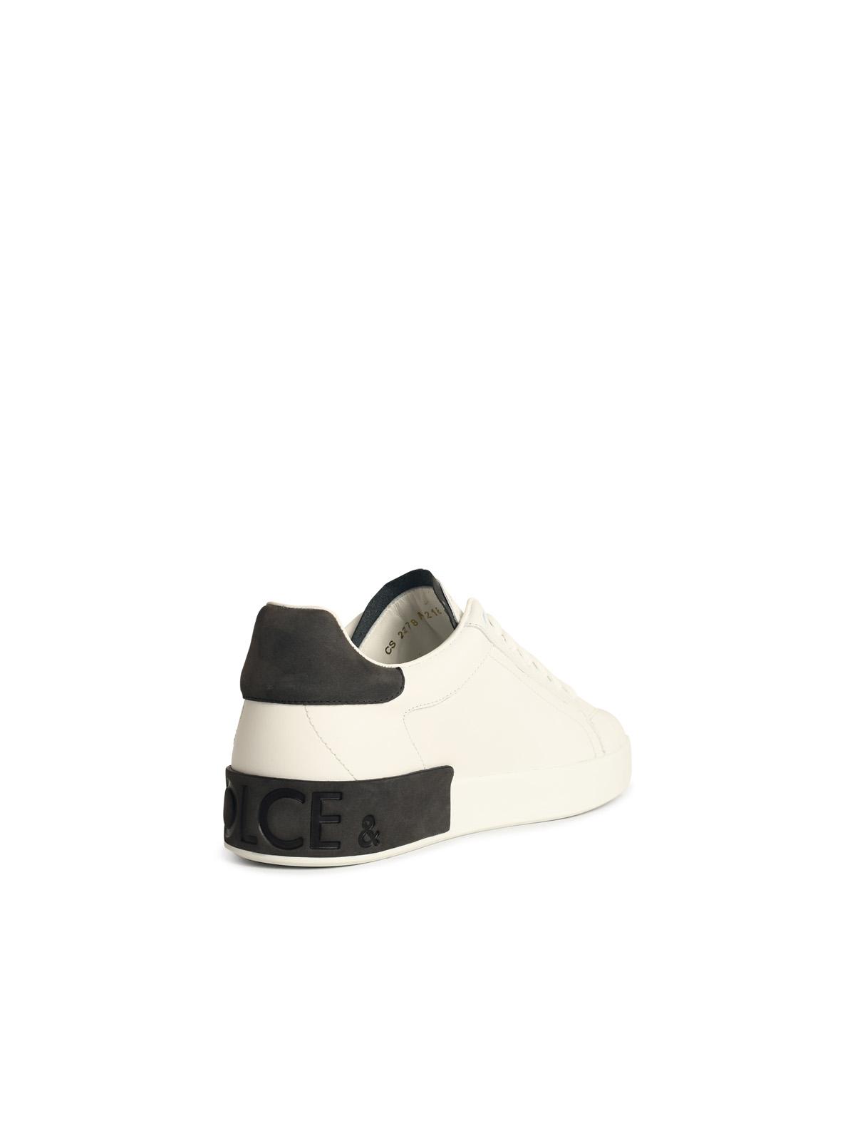 Dolce & Gabbana 'Portofino' White Calf Leather Sneakers Men