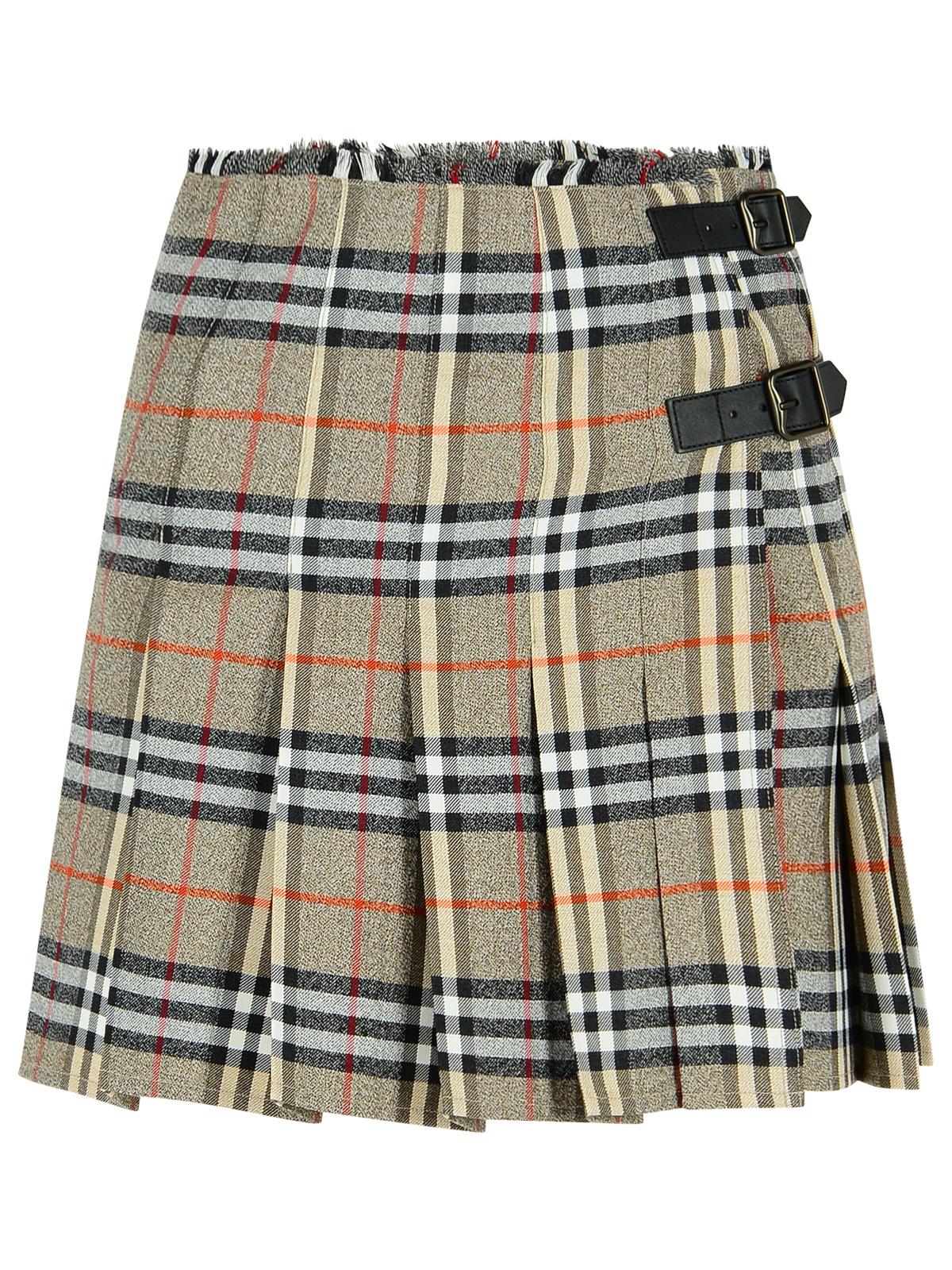 Burberry Grey Wool Mini Kilt Women