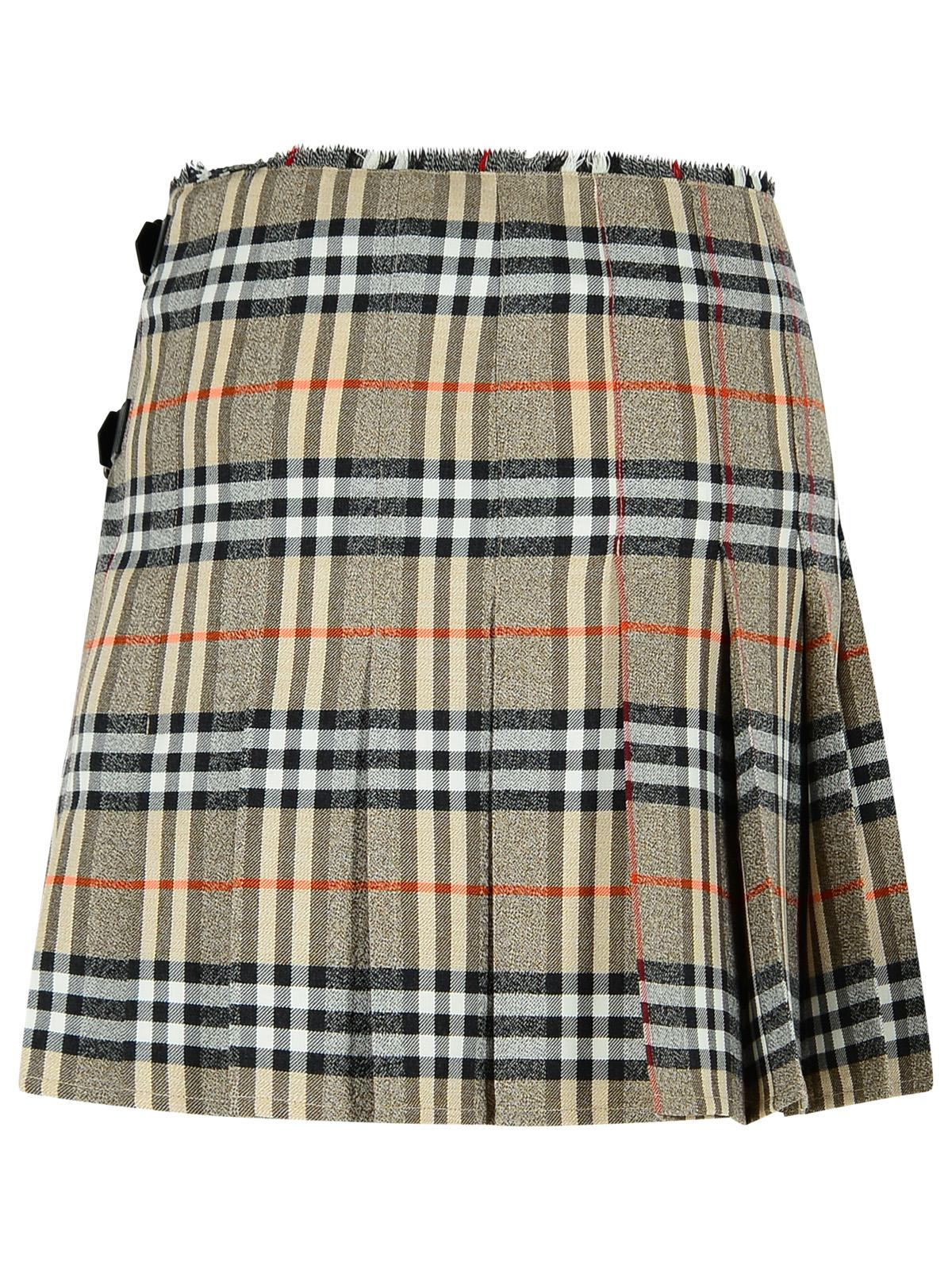 Burberry Grey Wool Mini Kilt Women