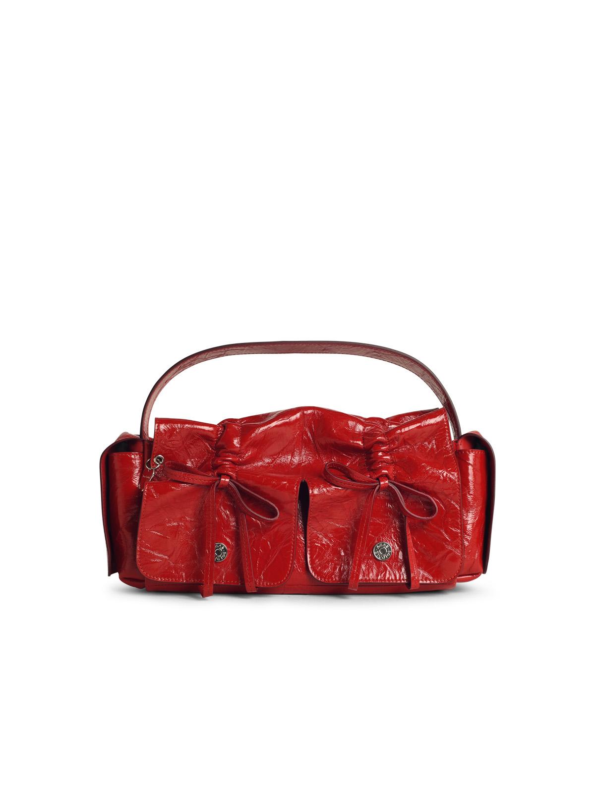 Acne Studios 'Multipocket' Shiny Red Leather Bag Women