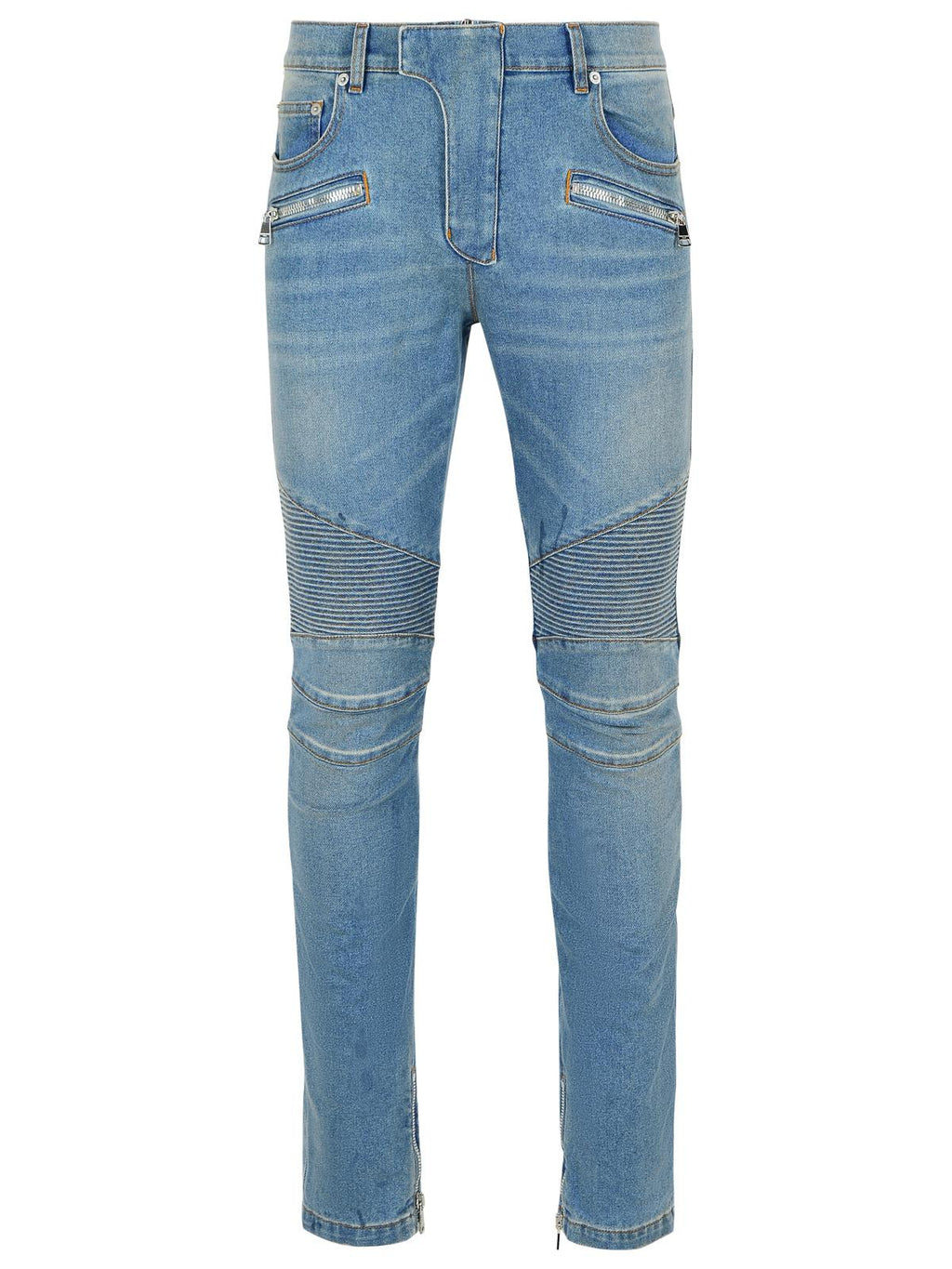 Balmain 'Biker' Blue Cotton Jeans Men