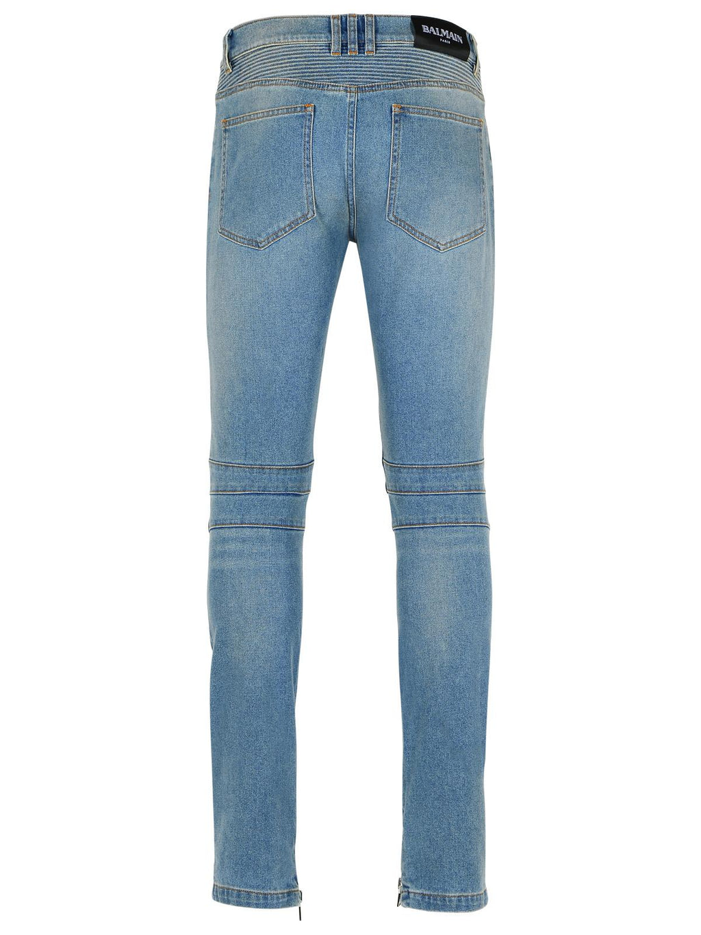 Balmain 'Biker' Blue Cotton Jeans Men