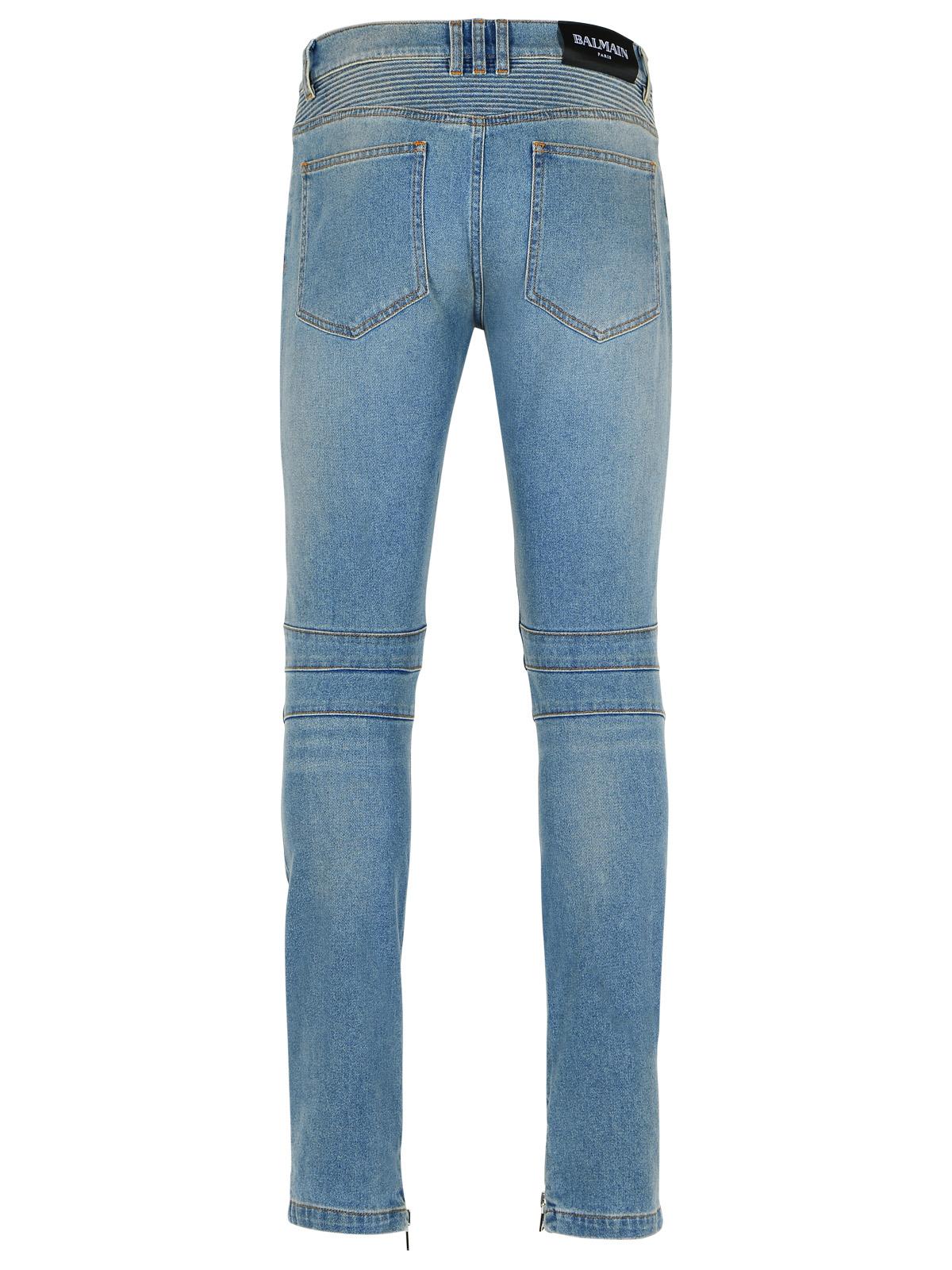 Balmain 'Biker' Blue Cotton Jeans Men