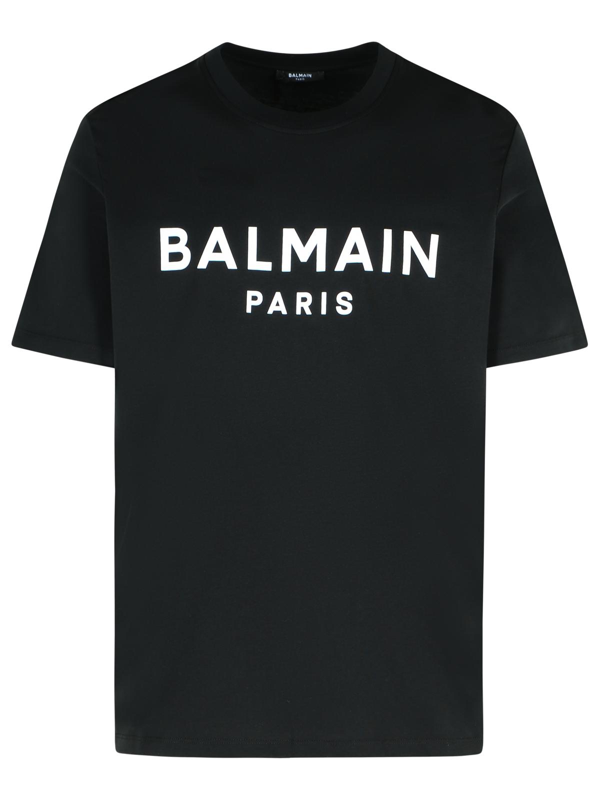 Balmain Black Cotton T-Shirt Men
