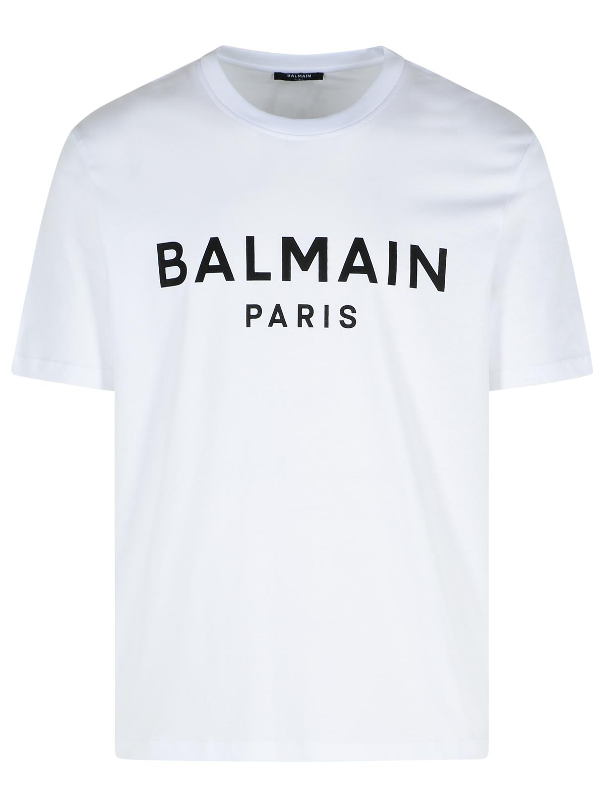 Balmain White Cotton T-Shirt Men