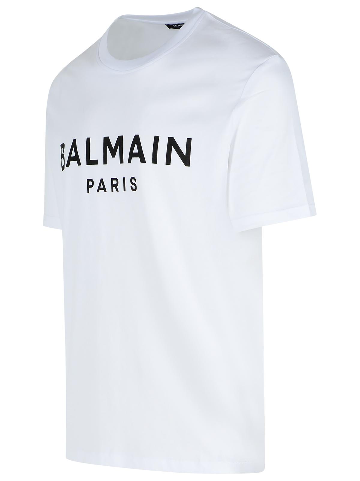Balmain White Cotton T-Shirt Men