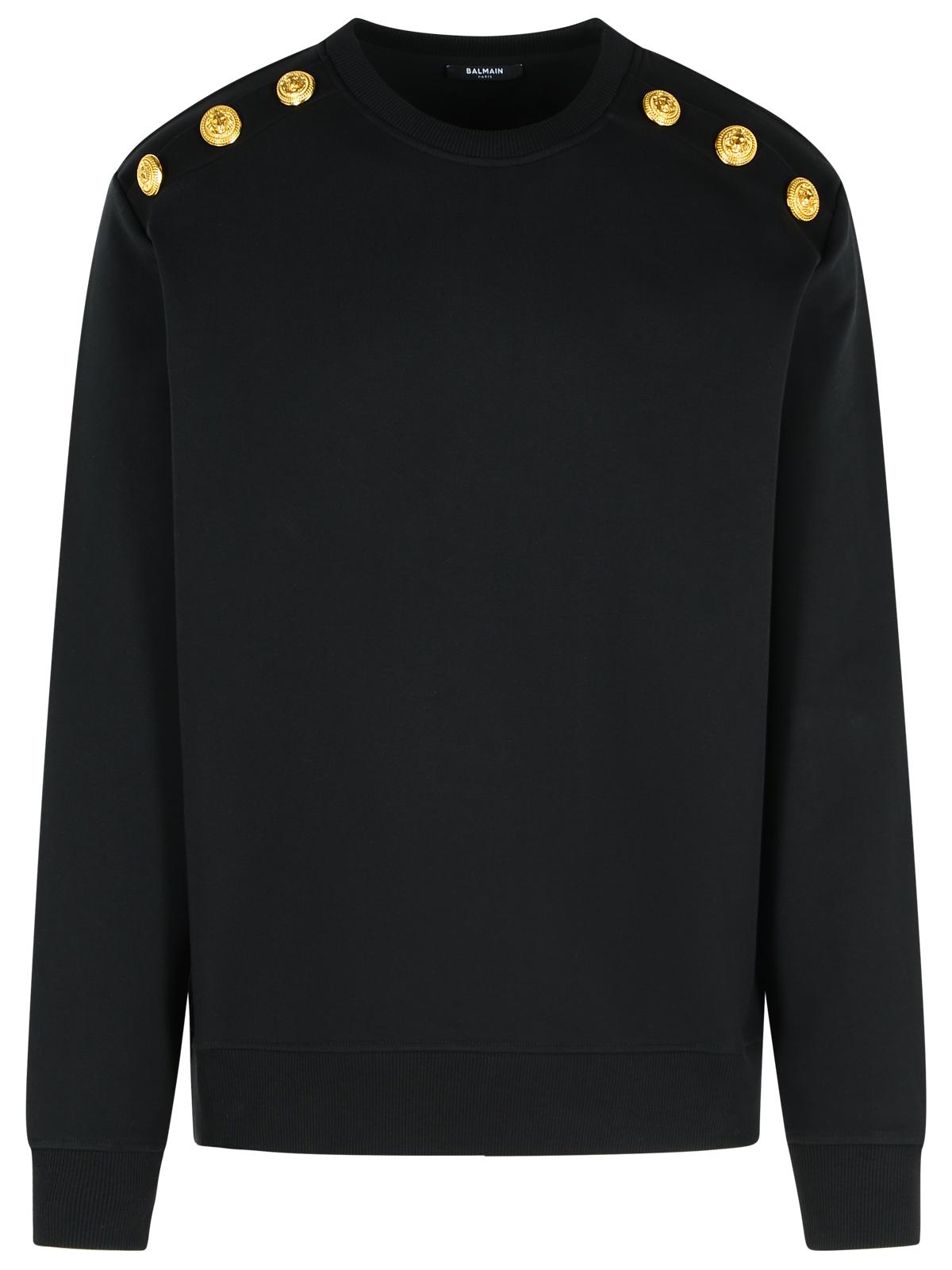 Balmain Black Cotton Sweatshirt Men