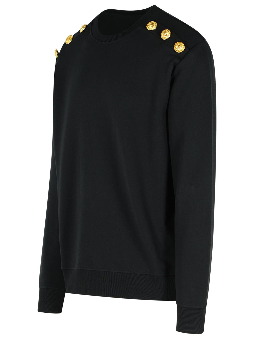 Balmain Black Cotton Sweatshirt Men