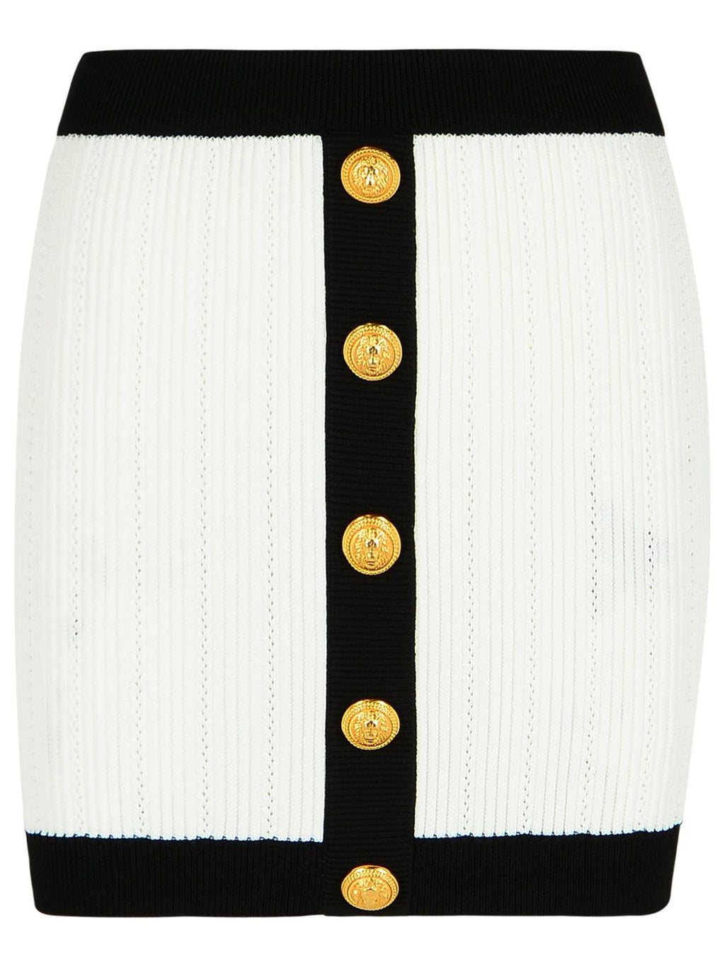 Balmain Mini Skirt In White Viscose Blend Women
