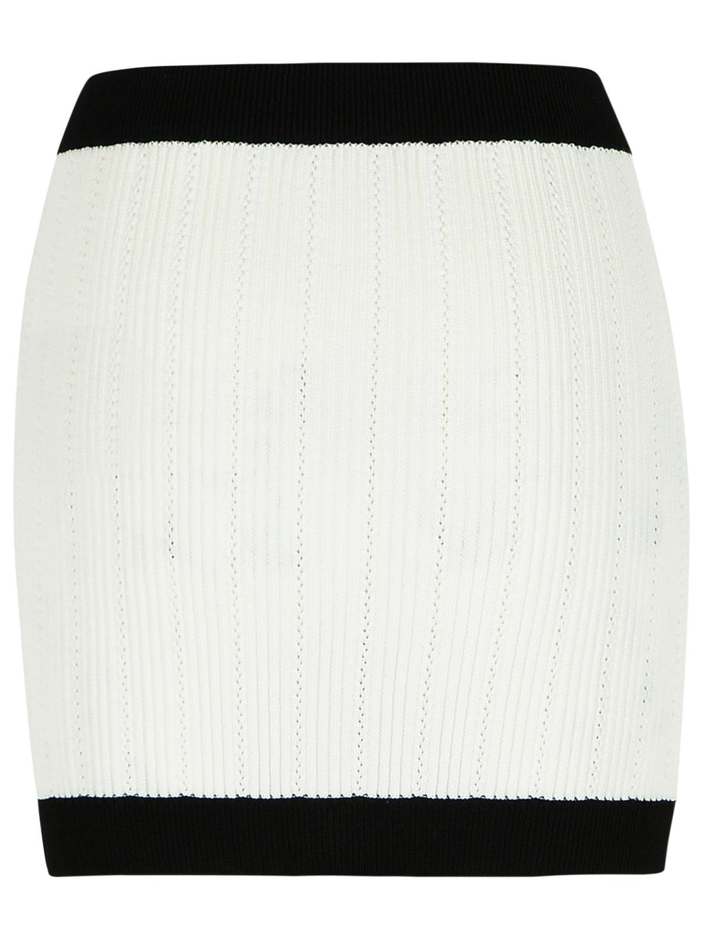 Balmain Mini Skirt In White Viscose Blend Women