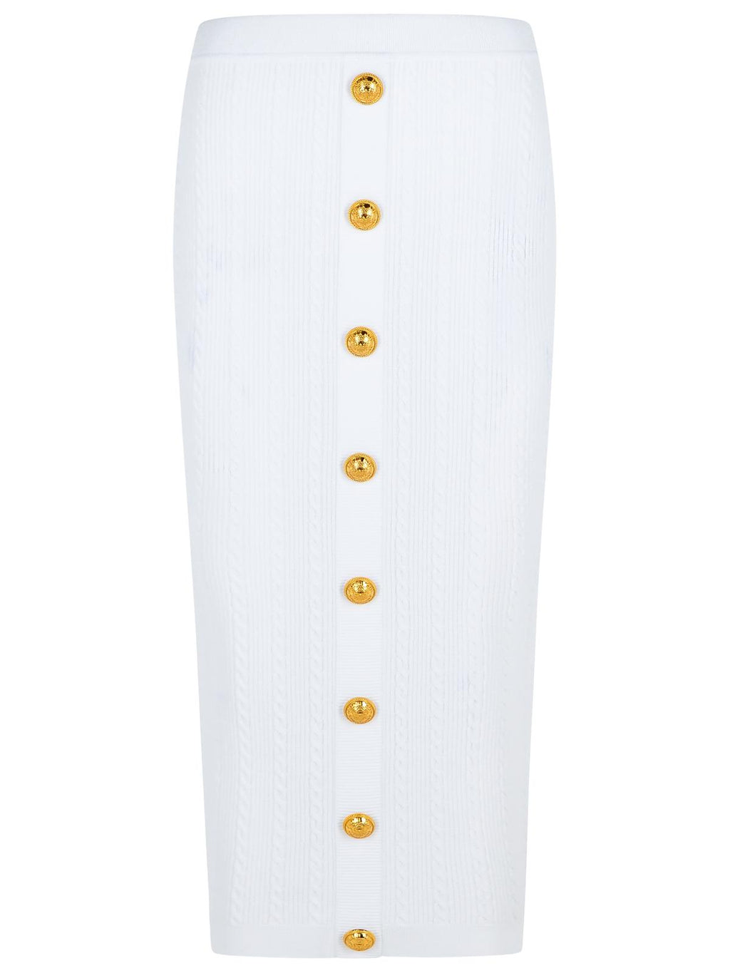 Balmain Long Skirt In White Viscose Blend Women