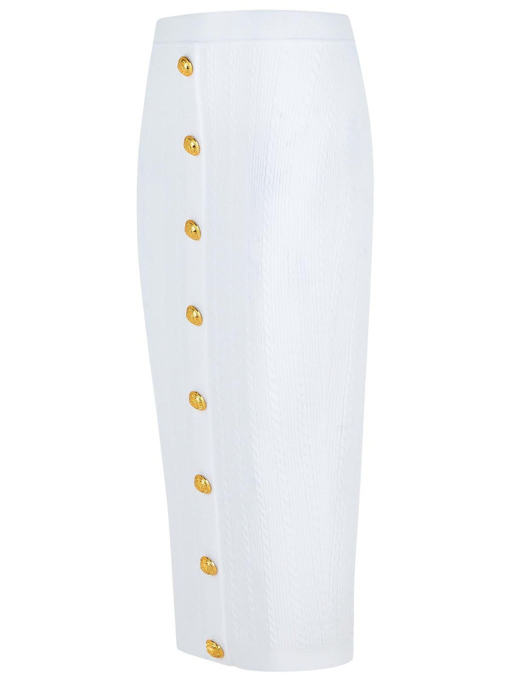 Balmain Long Skirt In White Viscose Blend Women