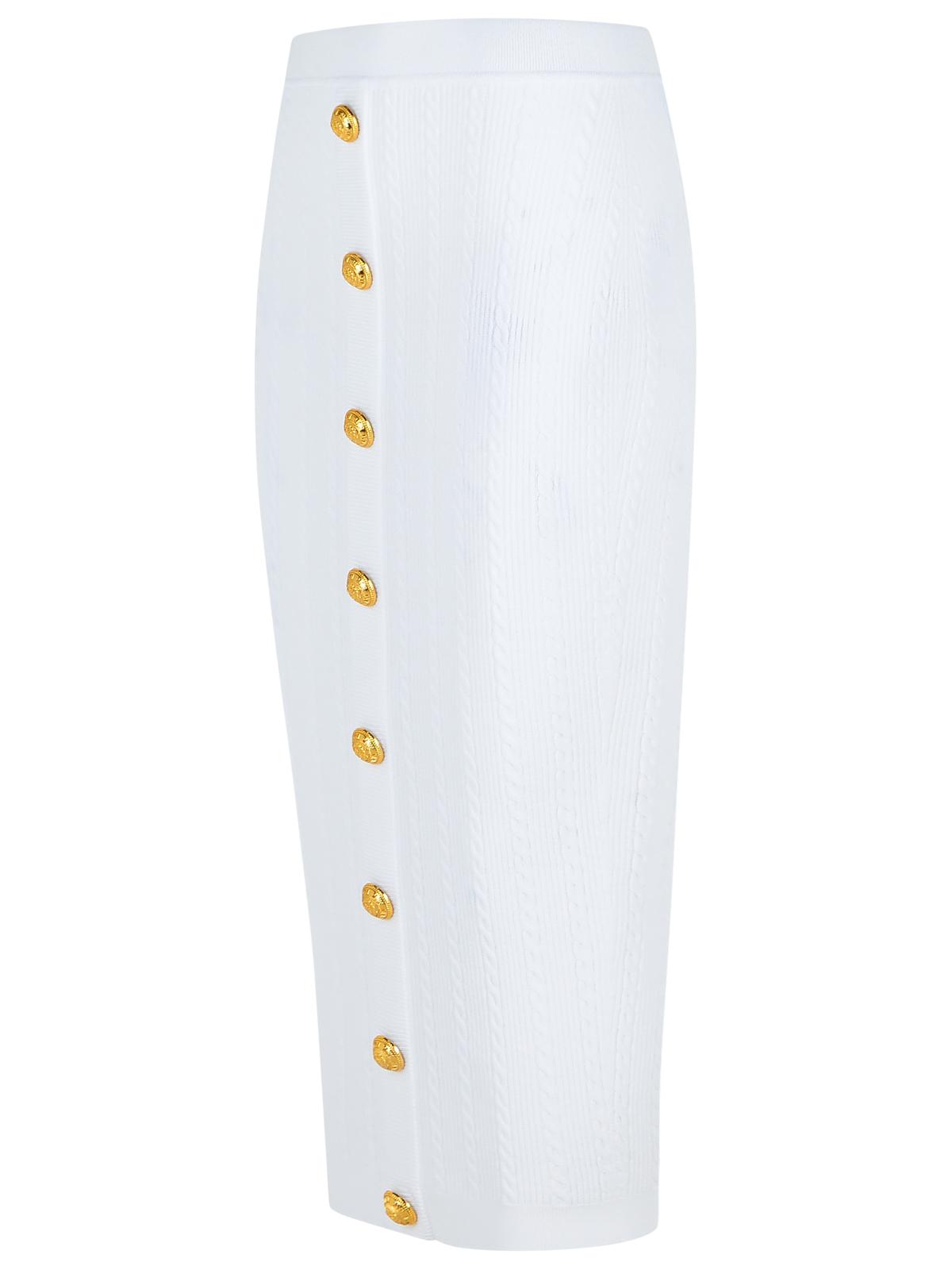 Balmain Long Skirt In White Viscose Blend Women