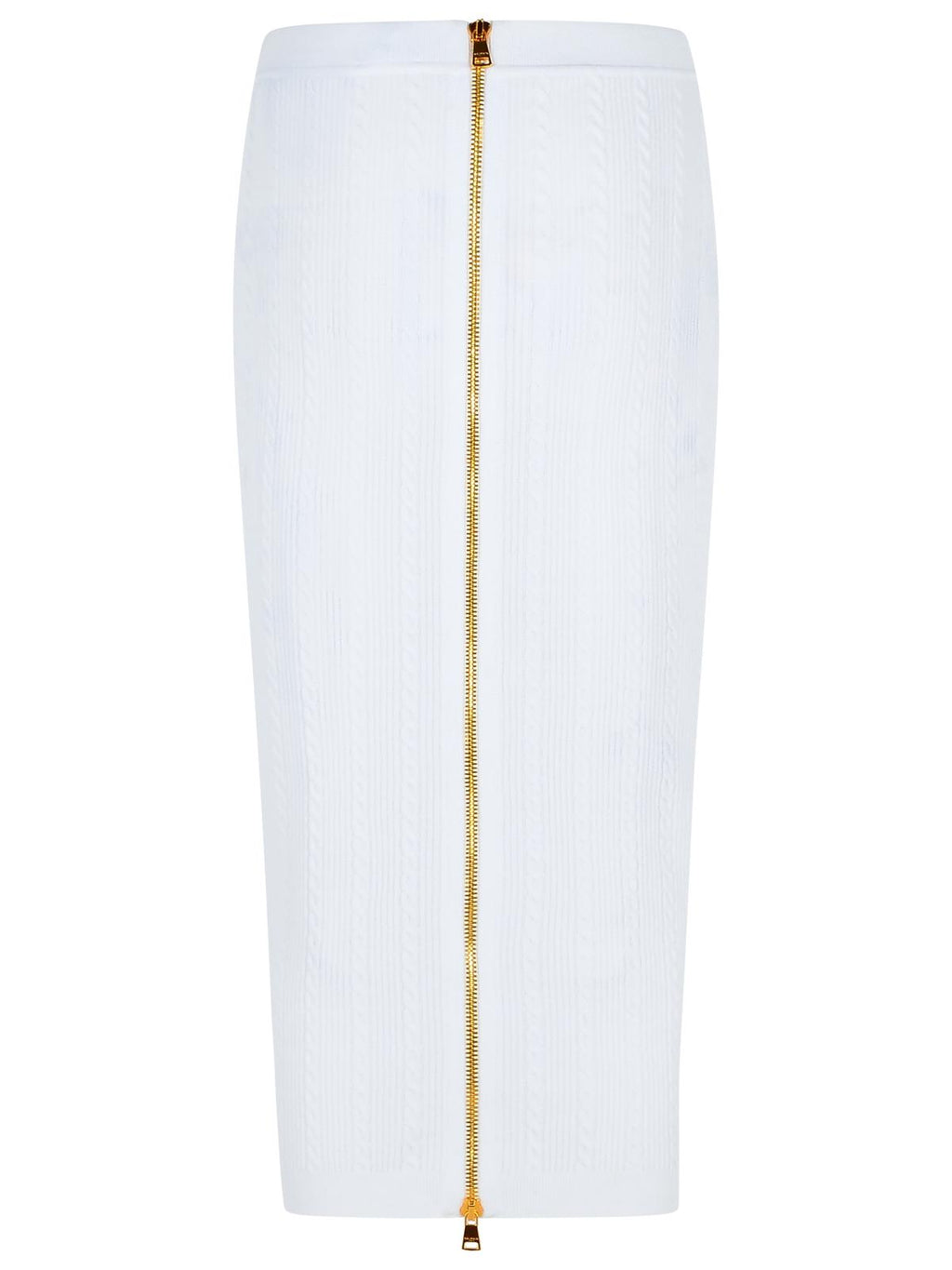 Balmain Long Skirt In White Viscose Blend Women