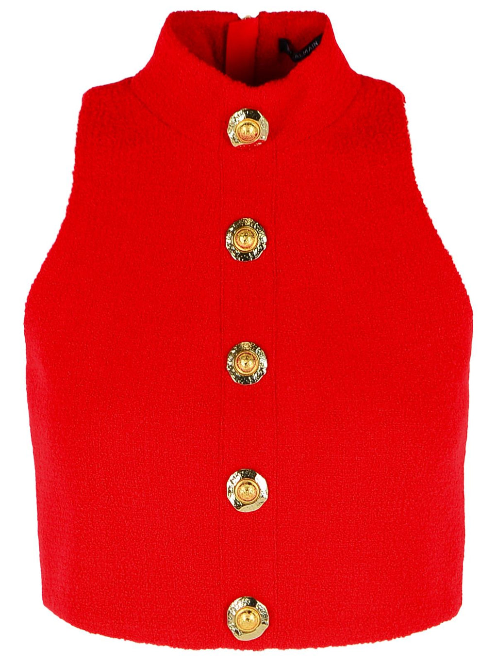 Balmain Red Virgin Wool Top Women