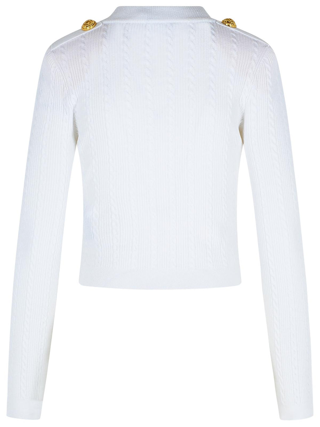 Balmain White Viscose Blend Cardigan Women