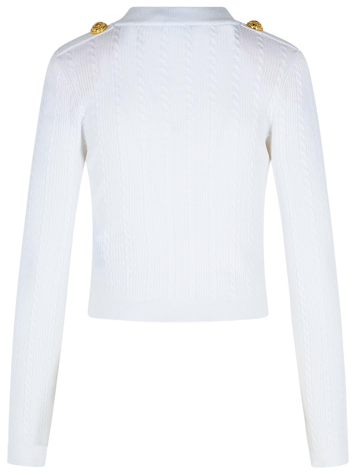 Balmain White Viscose Blend Cardigan Women
