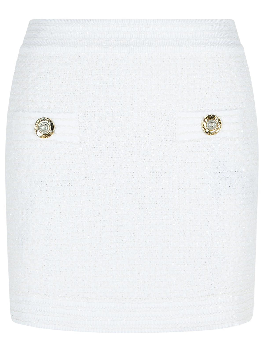 Balmain White Cotton Blend Miniskirt Women