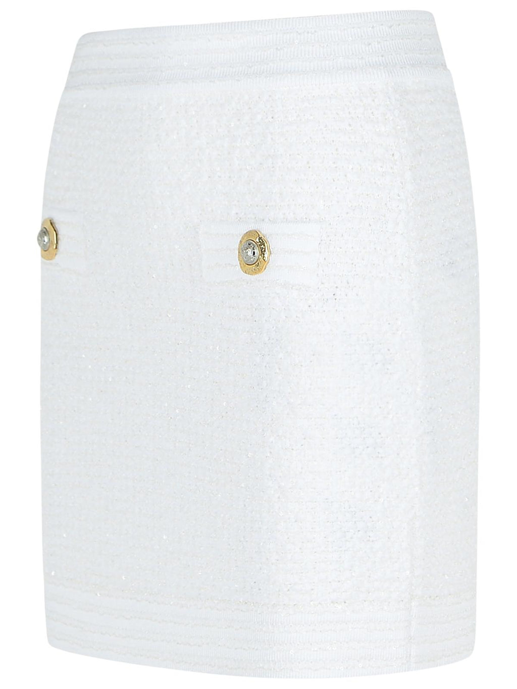 Balmain White Cotton Blend Miniskirt Women