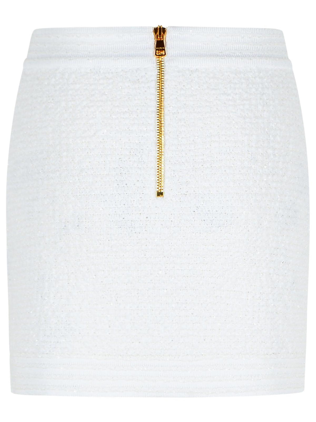 Balmain White Cotton Blend Miniskirt Women
