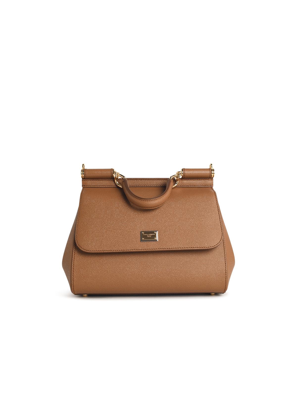 Dolce & Gabbana 'Sicily' Camel Leather Bag Women