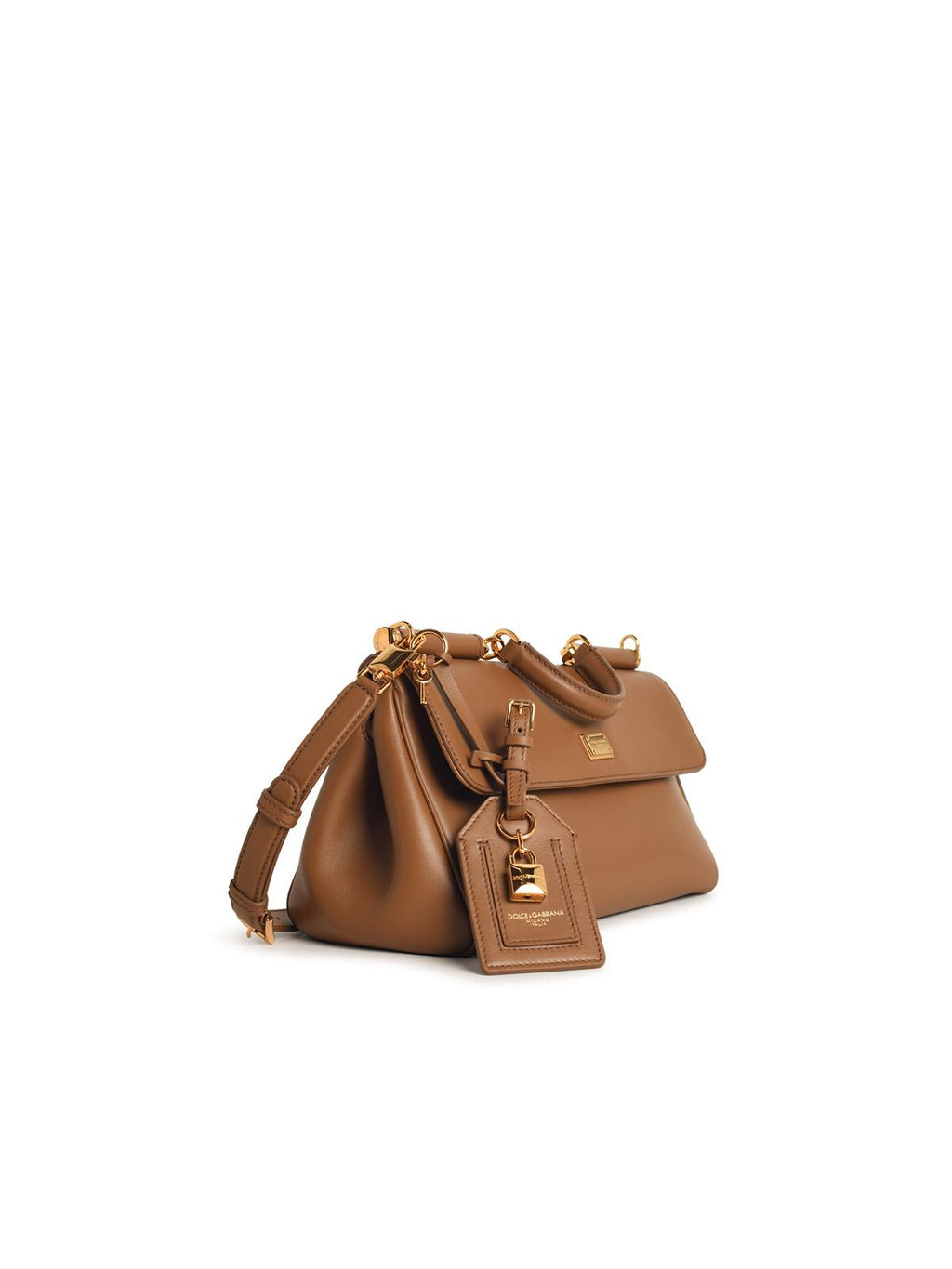 Dolce & Gabbana 'My Sicily' Calf Leather 'Plongé' Caramel Handbag Women