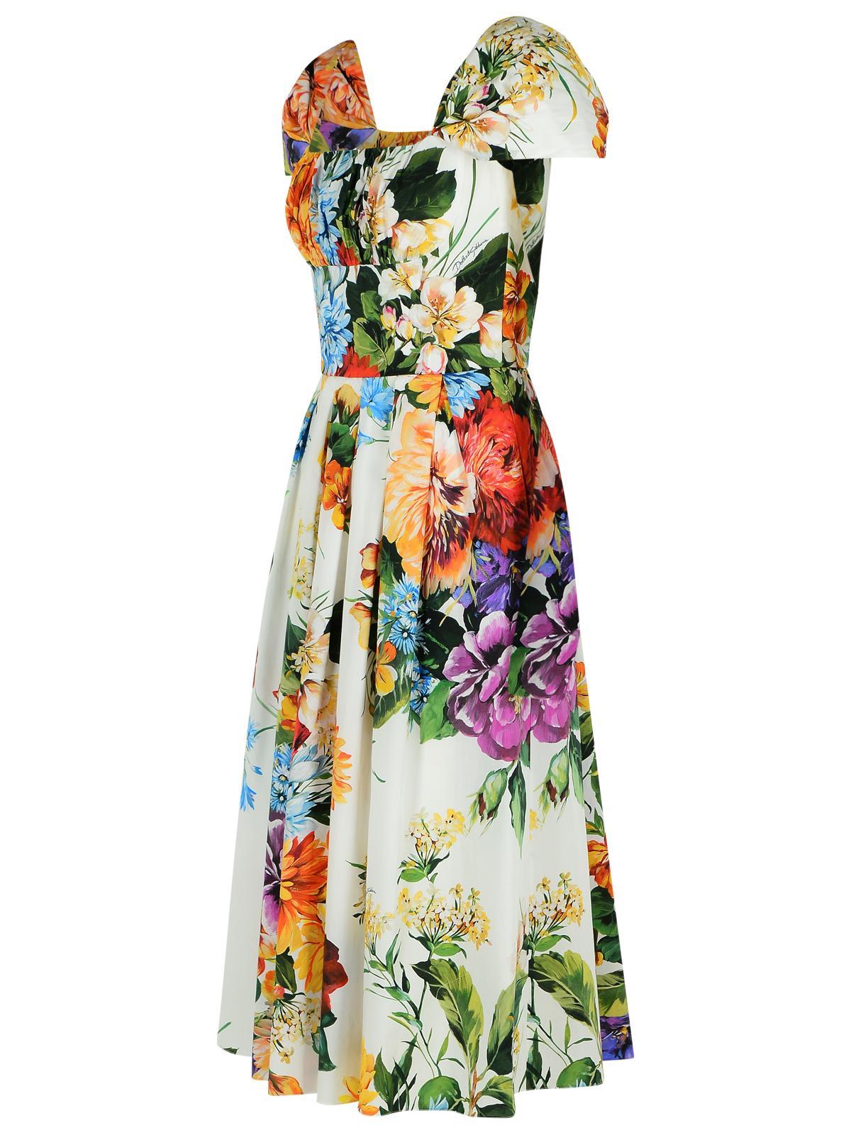 Dolce & Gabbana 'Fiorato' Multicolor Cotton Dress Women