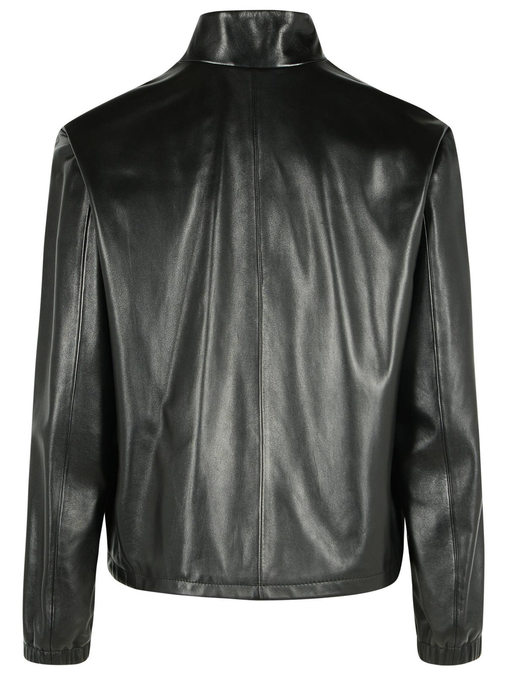 Versace Black Leather Jacket Men