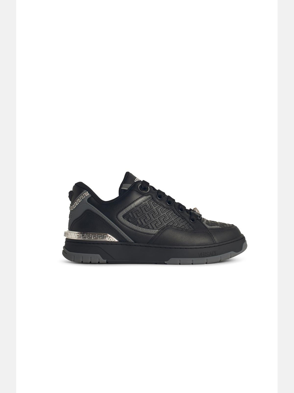 Versace 'Greca' Black Leather Blend Sneakers Men