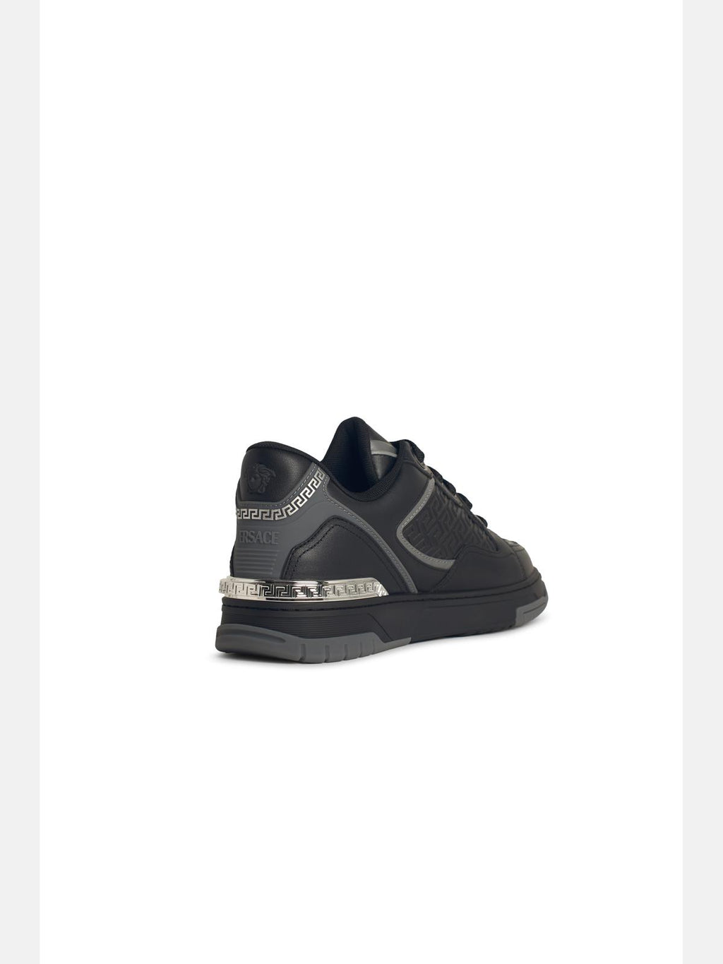 Versace 'Greca' Black Leather Blend Sneakers Men