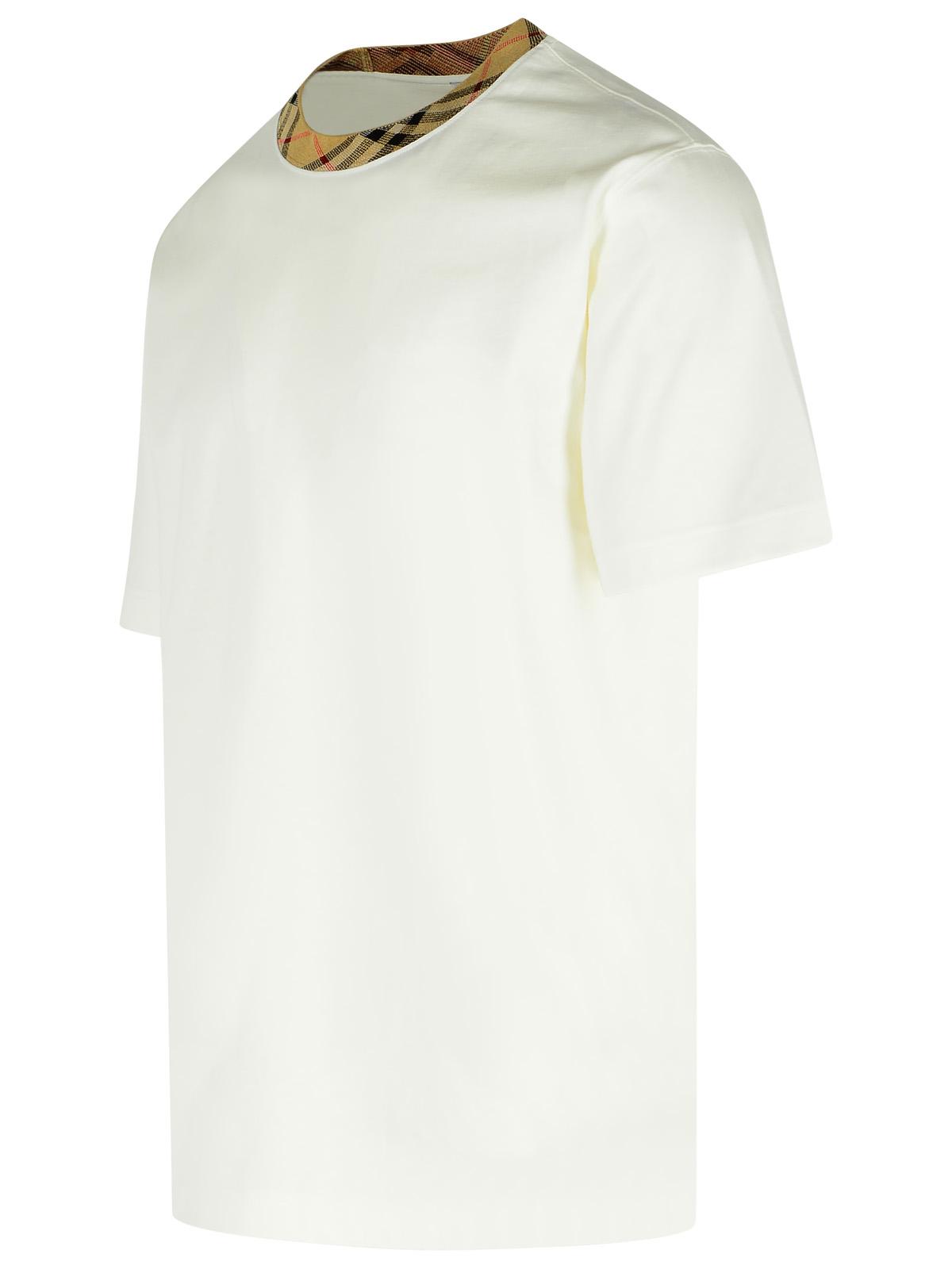 Burberry 'Ryan In Cotone Bianca Con Finiture 'Check' T-Shirt Men