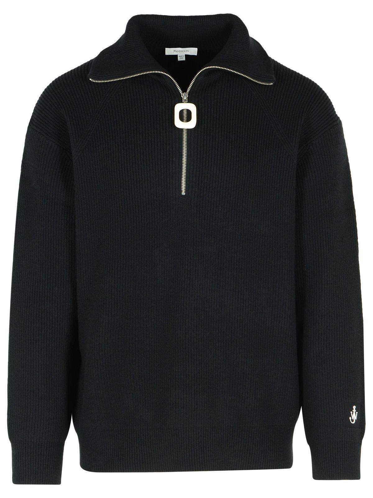 Jw Anderson Black Wool Blend Turtleneck Sweater Men