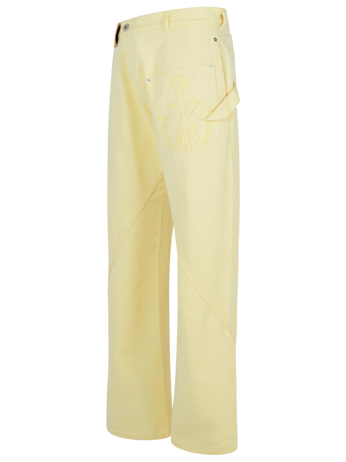 Jw Anderson Workwear' Cotton Pants With Yellow Twisted Leg Men