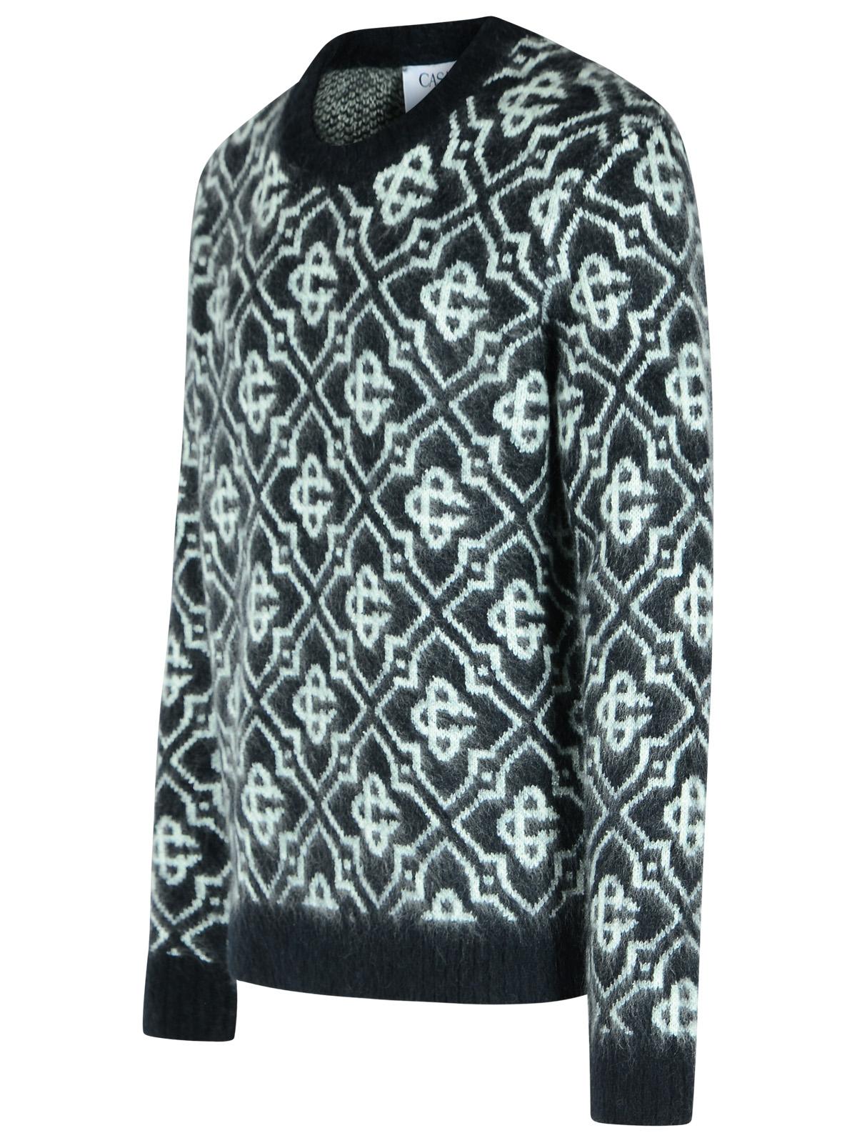 Casablanca Black Mohair Blend Monogrammed Sweater Men