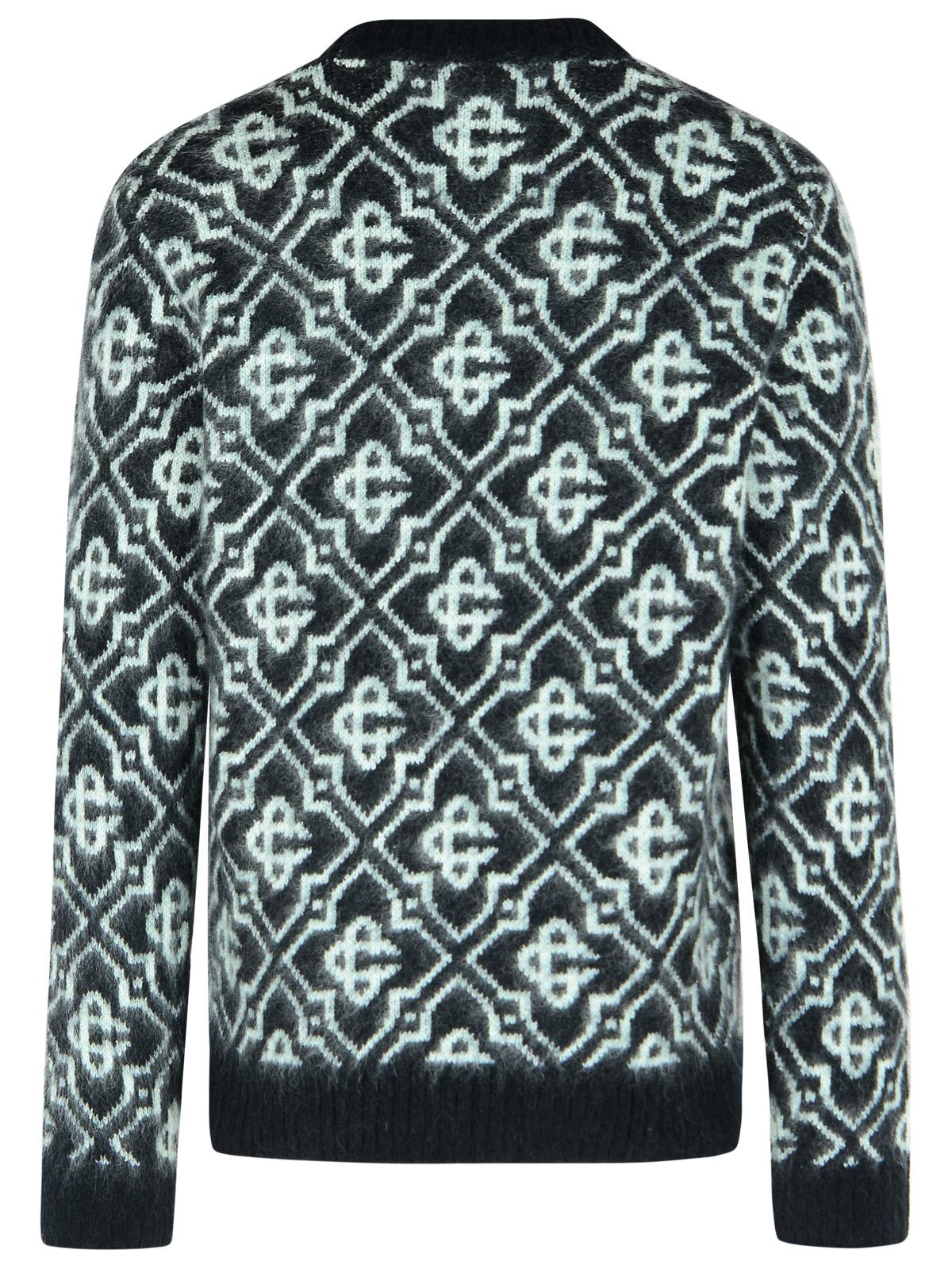 Casablanca Black Mohair Blend Monogrammed Sweater Men