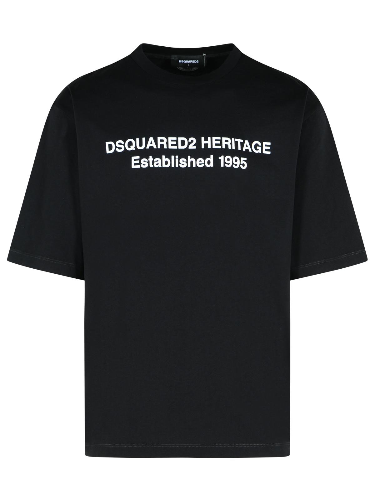 Dsquared2 'Heritage' Black Cotton T-Shirt Men
