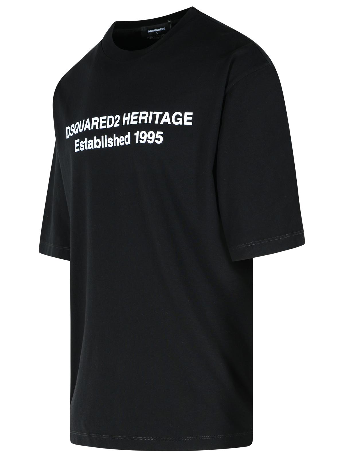 Dsquared2 'Heritage' Black Cotton T-Shirt Men