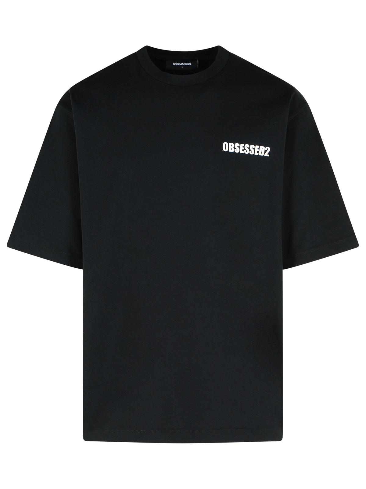 Dsquared2 'Obsessed' Black Cotton T-Shirt Men