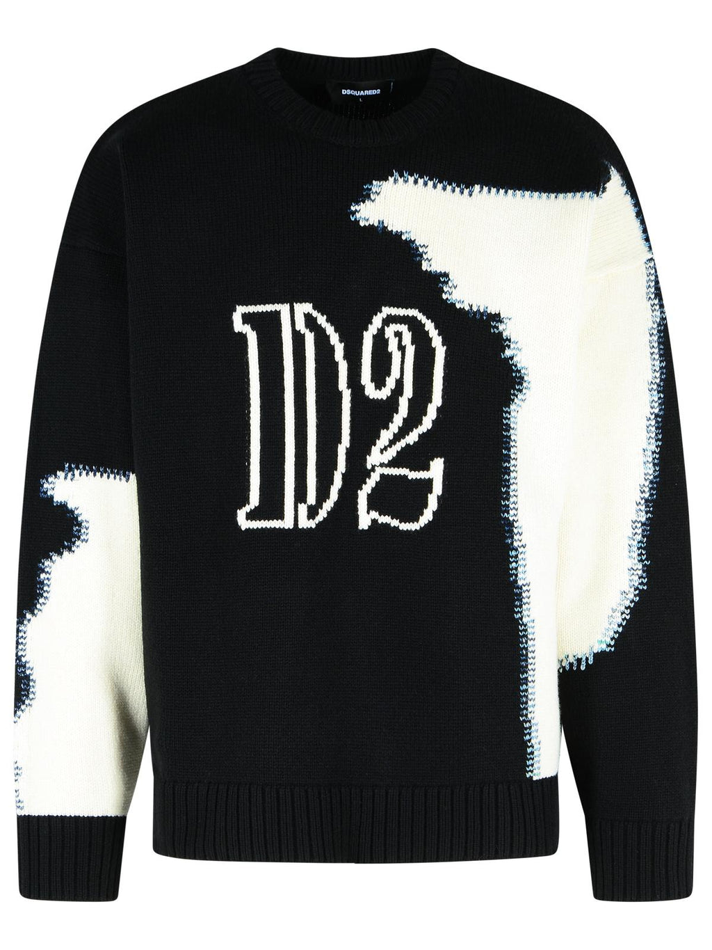 Dsquared2 'D2' Sweater Fake Black Wool Stitching Men