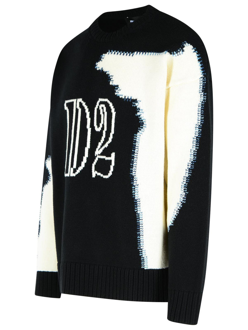 Dsquared2 'D2' Sweater Fake Black Wool Stitching Men