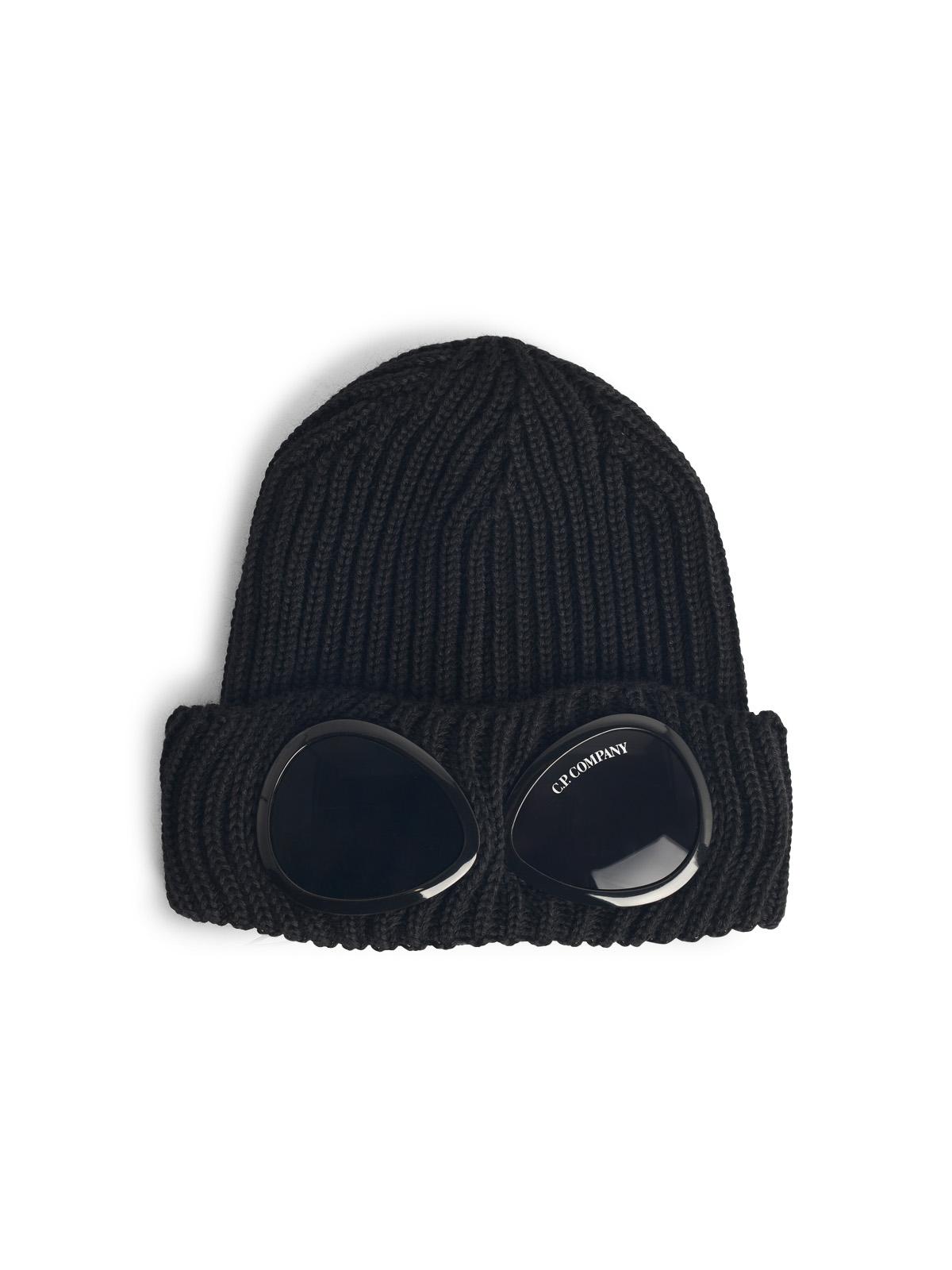 C.P. Company 'Lens' Black Wool Beanie Men